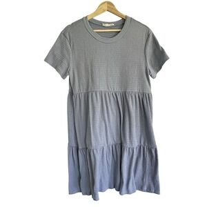 Lush‎ Womens Medium Lavender Tiered Short Sleeve Dress